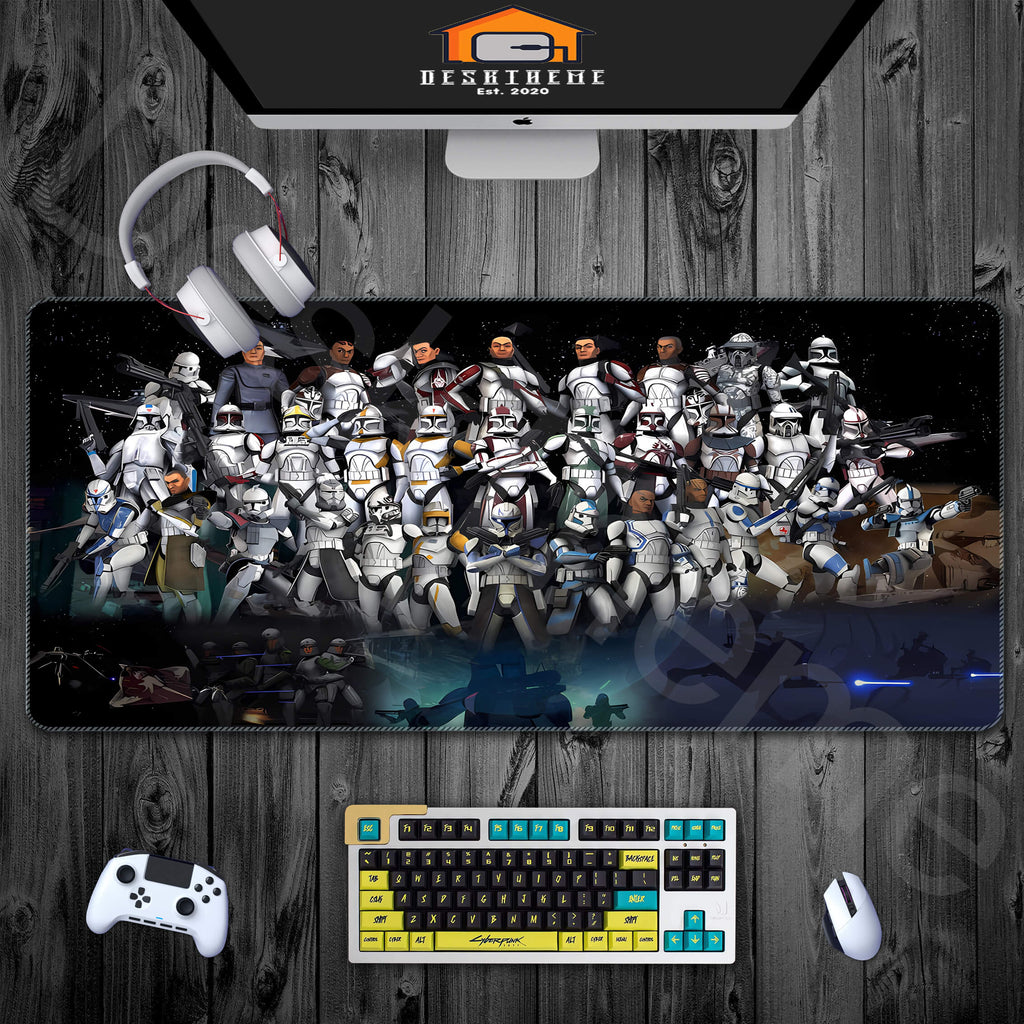 Star Wars Gaming Mouse Pad XXL,Republic Commando RGB Led Light Gaming Desk  Mat,Gamer Mouse Pad Mat,Mouse Pad Grande, Best Keyboard Laptop Mat