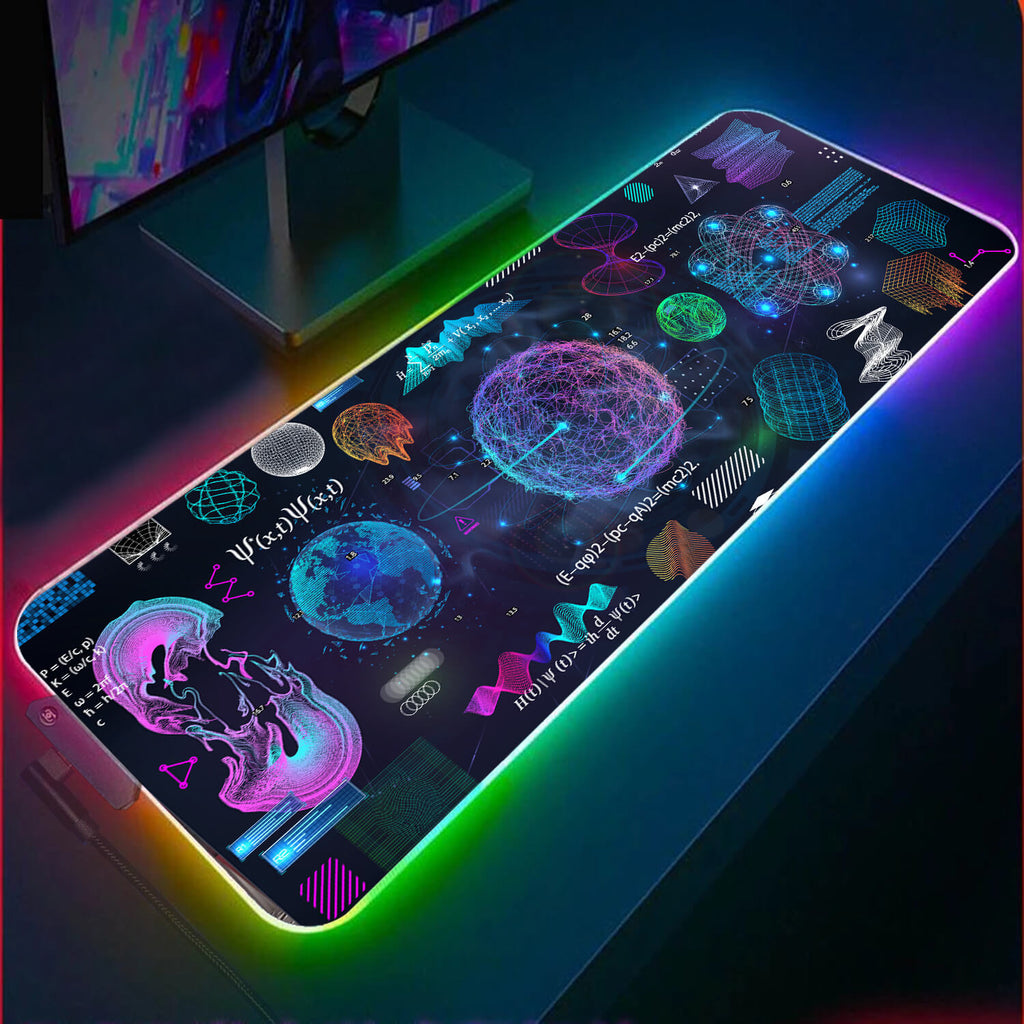 Abstract Neon Figure RGB Gaming Mouse Pad(3 Design)