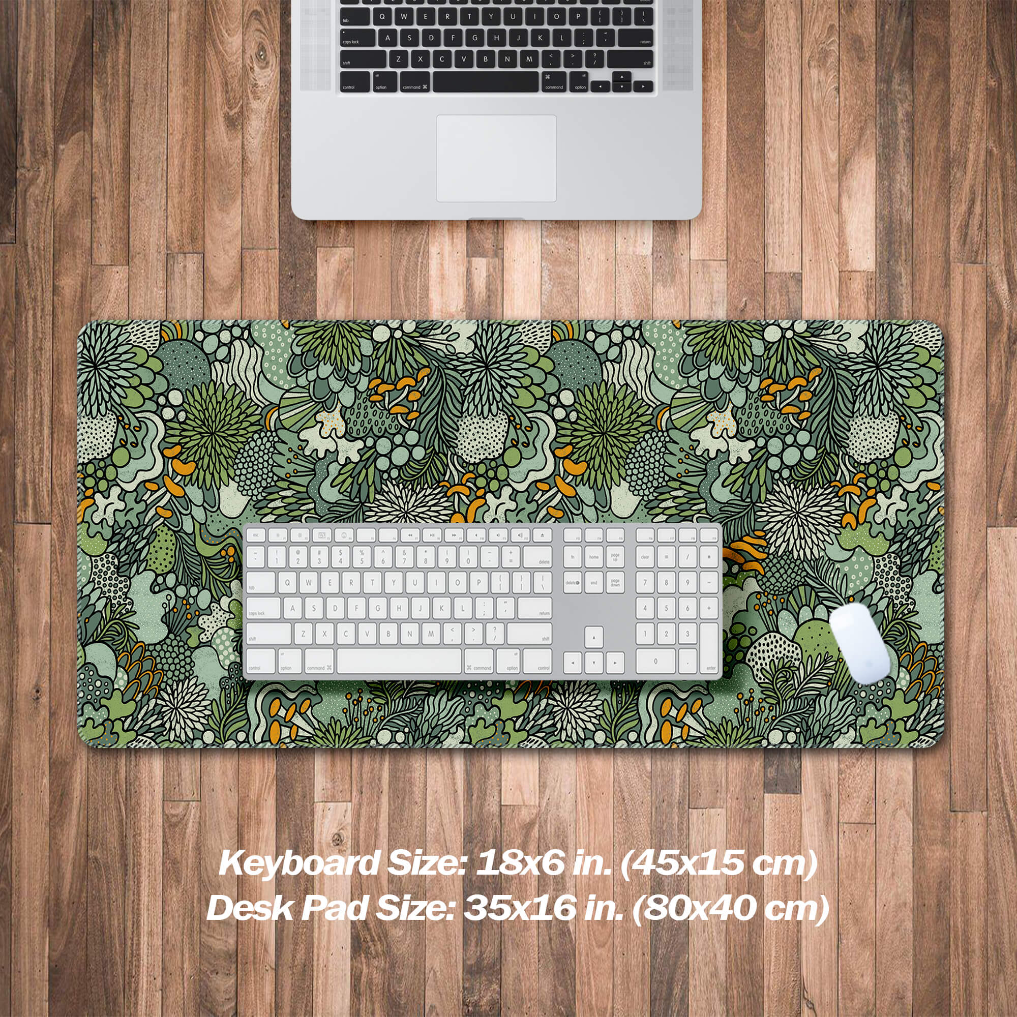 Sage Green Floral Desk Mat