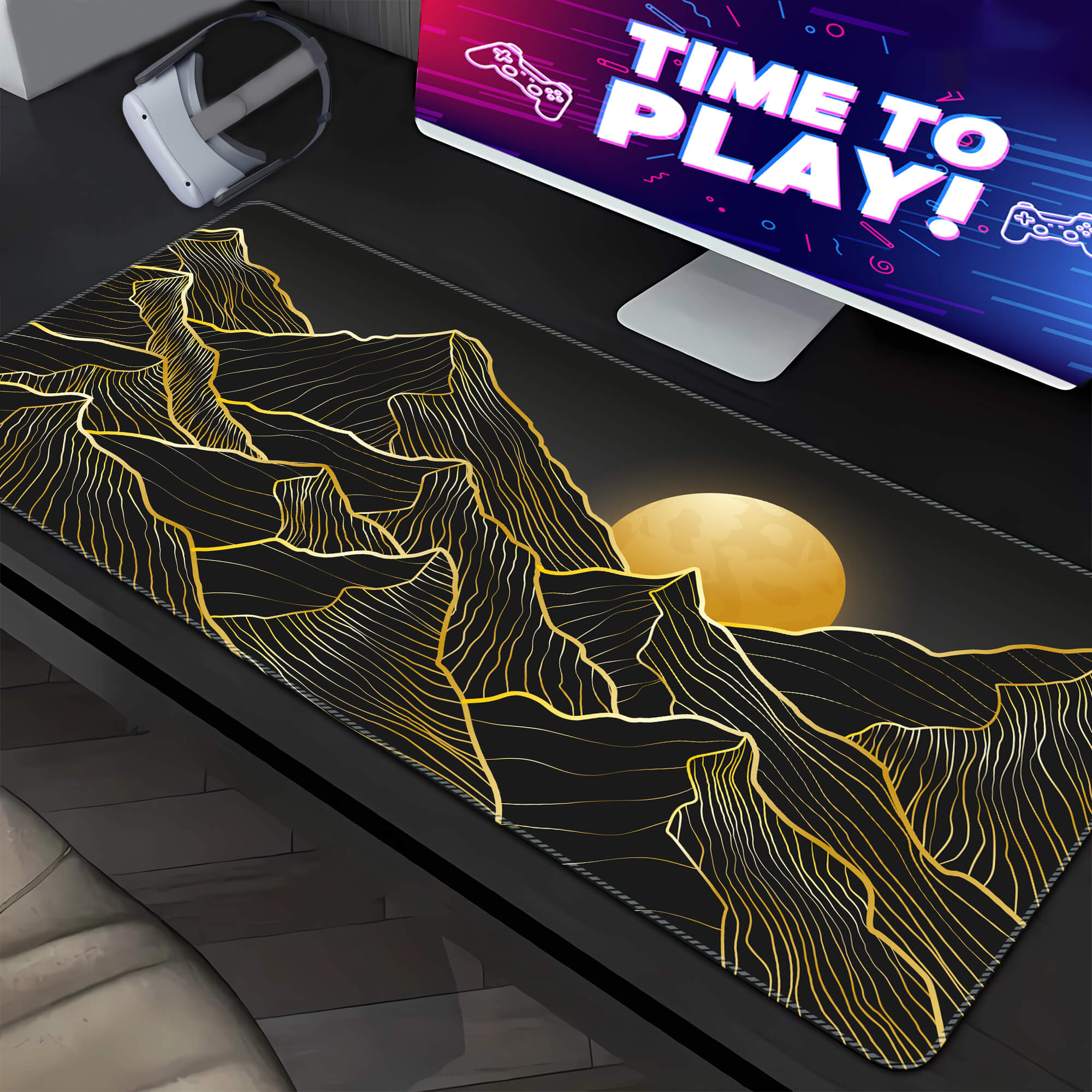 Black and Gold Mouse pad XXL(3 Designs)