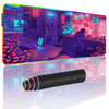 Purple Cyberpunk Bar Gaming Mouse Pad Extended