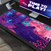 Purple Cyberpunk Bar Gaming Mouse Pad Extended