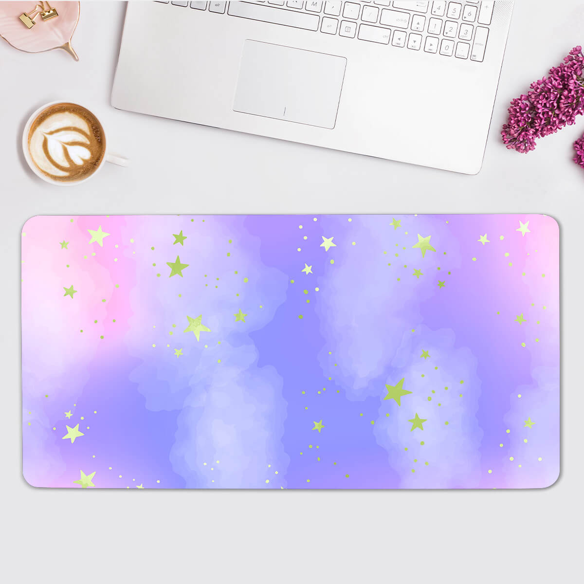 Purple Pastel Clouds Desk Mat(4 Colors)