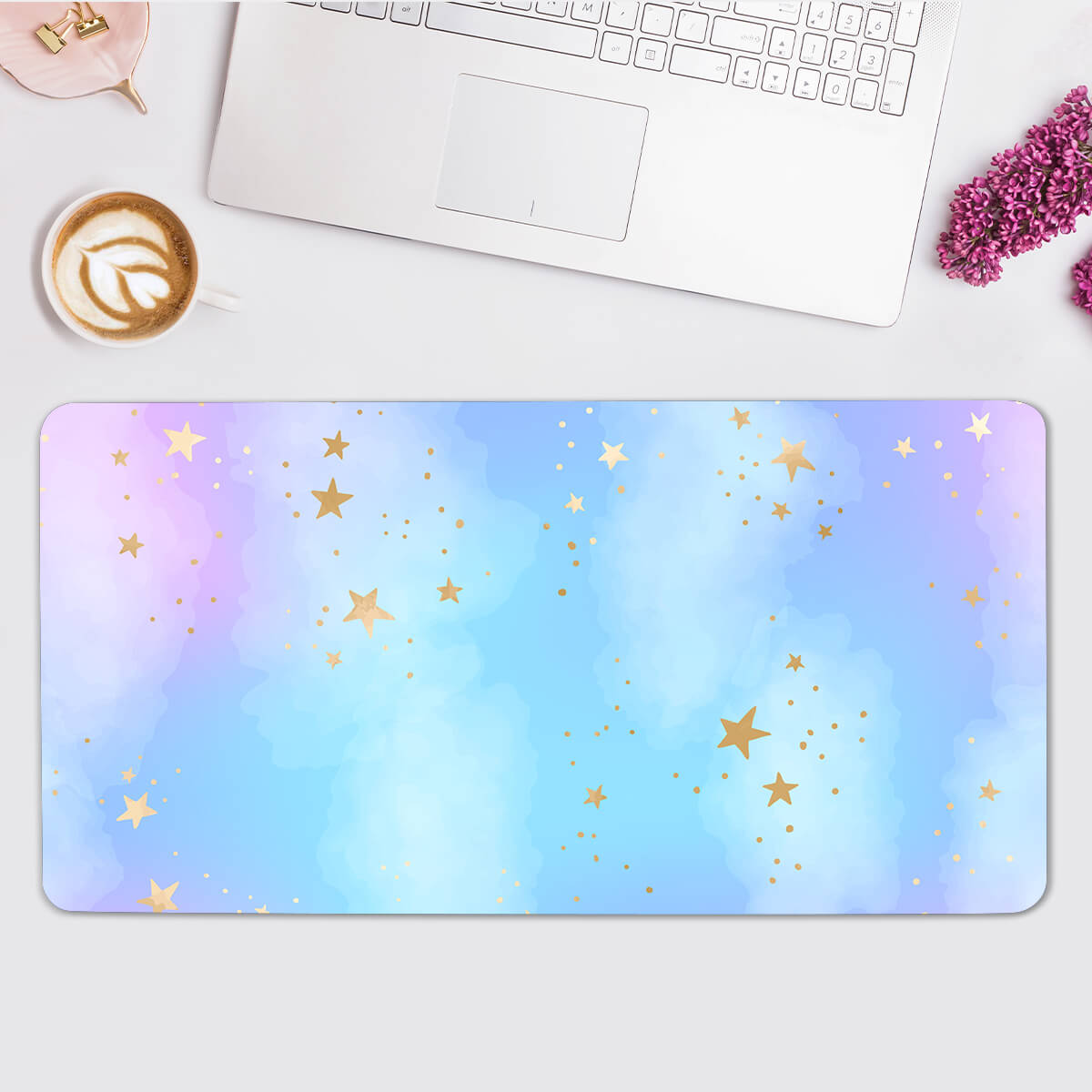 Purple Pastel Clouds Desk Mat(4 Colors)