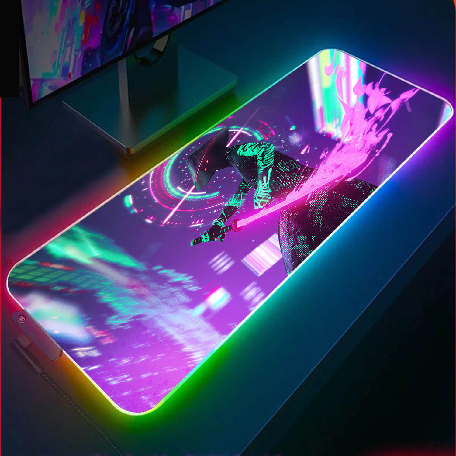 VaporWave Japanese Samurai Gaming Desk Pad